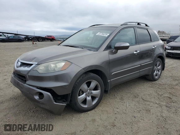 2007 Acura RDX Technology with VIN 5J8TB18507A001104, listed as a Copart auction lot 53755225 with 124,790 mi miles and Salvage Title. Bid and sale history available at carsss.com. Image 1.