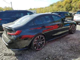 2022 BMW M3 with VIN WBS53AY0XNFL73101, listed as a Copart auction lot 75483164 with 12,889 mi miles and Salvage Title. Bid and sale history available at carsss.com. Image 3.