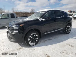 2025 Nissan Kicks SV with VIN 3N8AP6CB1SL335228, listed as a Copart auction lot 46030455 with 49 mi miles and Salvage Title. Bid and sale history available at carsss.com. Image 1.