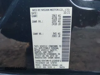 2021 Nissan Altima SV with VIN 1N4BL4DV5MN410885, listed as a IAAI auction lot 41809083 with 61,362 mi miles and . Bid and sale history available at DreamBid. Image 9.