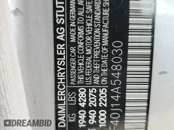 2004 Mercedes-Benz C 230 Kompressor with VIN WDBRF40J14A548030, listed as a Copart auction lot 80555724 with Not Provided miles and Salvage Title. Bid and sale history available at DreamBid. Image 12.