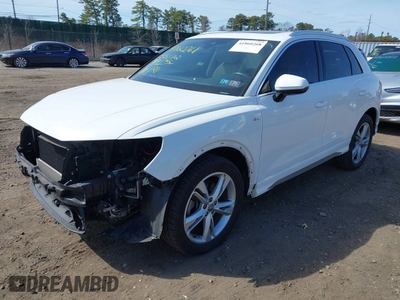 2020 Audi Q3 S line Premium Plus with VIN WA1EECF37L1099564, listed as a IAAI auction lot 41860268 with 55,389 mi miles and . Bid and sale history available at DreamBid. Image 2.