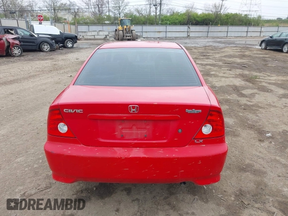 2005 Honda Civic Cpe LX with VIN 1HGEM22595L022293, listed as a IAAI auction lot 42008332 with 1 mi miles. Bid and sale history available at carsss.com. Image 16.