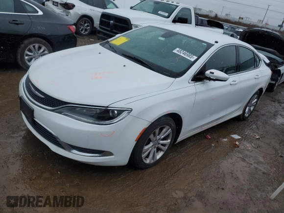 2015 Chrysler 200 Limited with VIN 1C3CCCAB0FN547730, listed as a Copart auction lot 48246985 with 107,458 mi miles and Salvage Title. Bid and sale history available at carsss.com. Image 1.