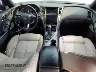 2020 Infiniti Q50 Red Sport 400 with VIN JN1FV7APXLM630530, listed as a Copart auction lot 43717855 with 99,410 mi miles and Non repairable. Bid and sale history available at DreamBid. Image 8.
