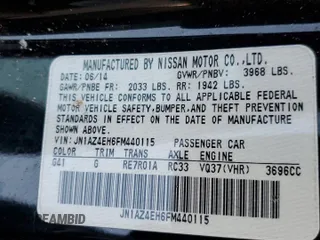 2015 Nissan 370Z Sport with VIN JN1AZ4EH6FM440115, listed as a Copart auction lot 42499435 with 0 mi miles and Salvage Title. Bid and sale history available at carsss.com. Image 12.