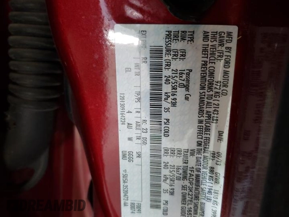 2014 Ford Focus SE with VIN 1FADP3K27EL165701, listed as a Copart auction lot 53156015 with 119,115 mi miles and Salvage Title. Bid and sale history available at carsss.com. Image 13.