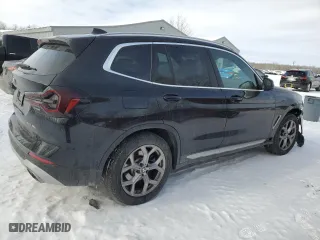 2023 BMW X3 xDrive30i with VIN 5UX53DP02P9R33347, listed as a Copart auction lot 43952675 with 34,840 mi miles and Salvage Title. Bid and sale history available at carsss.com. Image 3.