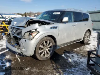 2011 Infiniti QX56 8-passenger with VIN JN8AZ2NC3B9301311, listed as a Copart auction lot 89079465 with 0 mi miles and Salvage Title. Bid and sale history available at carsss.com. Image 1.