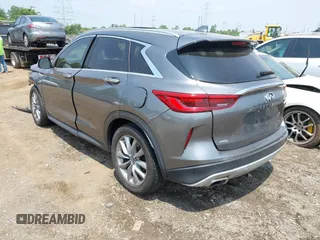 2019 Infiniti QX50 Luxe with VIN 3PCAJ5M38KF147982, listed as a IAAI auction lot 42498654 with 57,210 mi miles and . Bid and sale history available at DreamBid. Image 3.