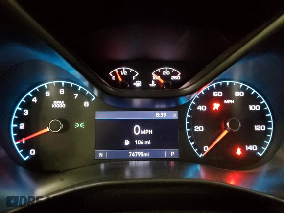 2020 GMC Canyon 4WD All Terrain w/Cloth with VIN 1GTG6FEN0L1123672, listed as a Copart auction lot 69202764 with 74,795 mi miles and Salvage Title. Bid and sale history available at carsss.com. Image 9.