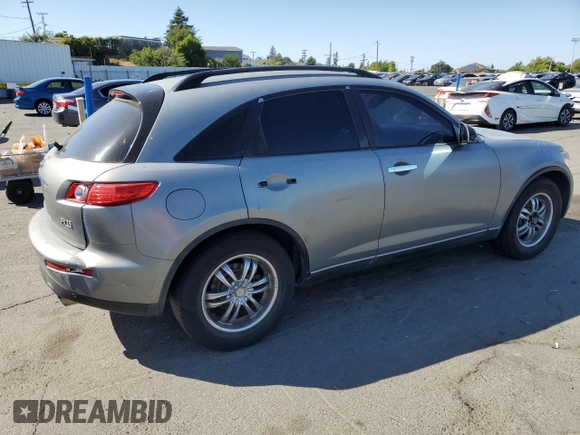 2005 Infiniti FX z VIN JNRAS08U65X107803, wystawiony jako Copart lot #59174535 z przebiegiem 175 089 mil mil oraz Czysty tytuł • Clean title. Historia ofert i sprzedaży dostępna na DreamBid. Obrazek 3.
