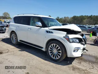 2017 Infiniti QX80 with VIN JN8AZ2NF1H9645805, listed as a Copart auction lot 49729635 with 98,451 mi miles and Salvage Title. Bid and sale history available at carsss.com. Image 4.