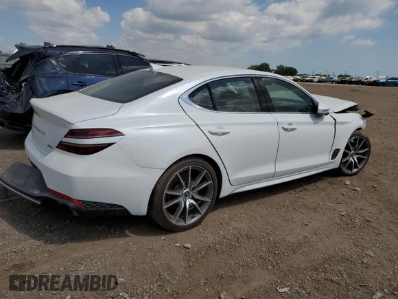 2023 Genesis G70 2.0T with VIN KMTG34TA9PU123771, listed as a Copart auction lot 62946065 with 43,171 mi miles and Salvage title. Bid and sale history available at DreamBid. Image 3.