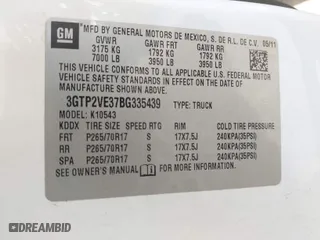 2011 GMC Sierra 1500 SLE with VIN 3GTP2VE37BG335439, listed as a IAAI auction lot 41787014 with 177,671 mi miles. Bid and sale history available at carsss.com. Image 9.