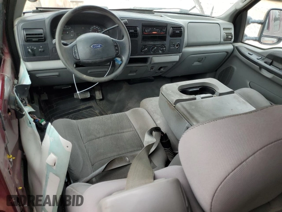 2005 Ford Super Duty F-250 XL with VIN 1FTNX20545EB37395, listed as a Copart auction lot 47105785 with 138,364 mi miles and Salvage Title. Bid and sale history available at carsss.com. Image 8.