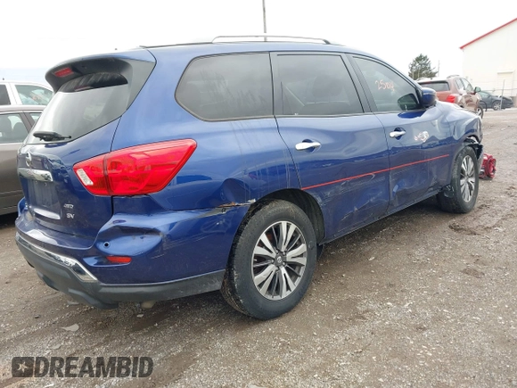 2018 Nissan Pathfinder SV with VIN 5N1DR2MM4JC625898, listed as a IAAI auction lot 41732504 with 118,778 mi miles and . Bid and sale history available at DreamBid. Image 4.