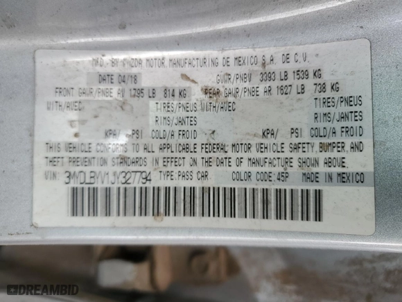 2018 Toyota Yaris iA with VIN 3MYDLBYV1JY327794, listed as a Copart auction lot 52025275 with 146,809 mi miles and Clean Title. Bid and sale history available at carsss.com. Image 12.