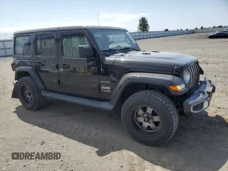 2020 Jeep Wrangler Unlimited Sahara with VIN 1C4HJXEG3LW145470, listed as a Copart auction lot 59386005 with 47,838 mi miles and Salvage title. Bid and sale history available at DreamBid. Image 4.