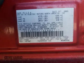 2010 Mitsubishi Galant FE z VIN 4A32B2FF1AE008717, wystawiony jako Copart lot #56575015 z przebiegiem 80 862 mil mil oraz Szkoda całkowita • Salvage title. Historia ofert i sprzedaży dostępna na DreamBid. Obrazek 12.