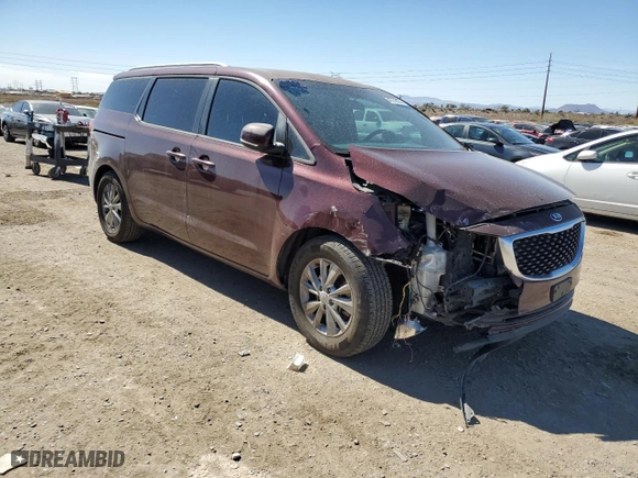 2016 Kia Sedona LX with VIN KNDMB5C10G6095180, listed as a Copart auction lot 47019035 with 160,552 mi miles and Salvage Title. Bid and sale history available at carsss.com. Image 4.