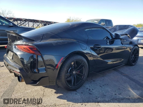 2021 Toyota GR Supra 3.0 with VIN WZ1DB0C02MW036820, listed as a Copart auction lot 72199344 with 16,988 mi miles and Salvage Title. Bid and sale history available at carsss.com. Image 3.
