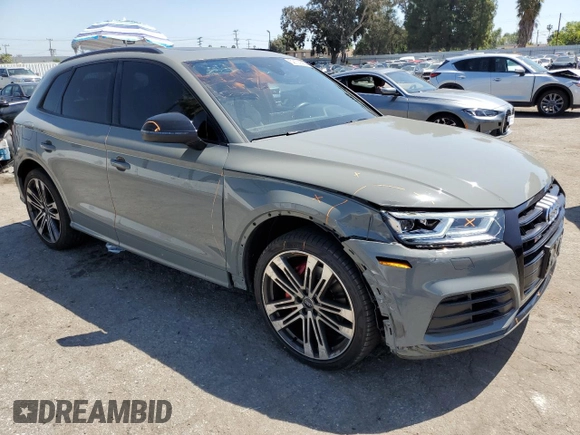 2020 Audi SQ5 Premium Plus with VIN WA1B4AFY6L2015167, listed as a Copart auction lot 52133585 with 27,887 mi miles and Salvage Title. Bid and sale history available at DreamBid. Image 4.
