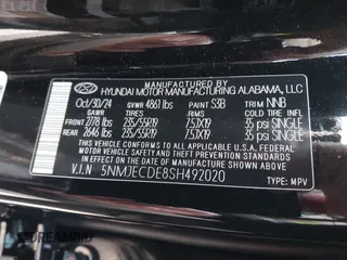2025 Hyundai Tucson Limited with VIN 5NMJECDE8SH492020, listed as a IAAI auction lot 41457064 with 413 mi miles. Bid and sale history available at carsss.com. Image 9.