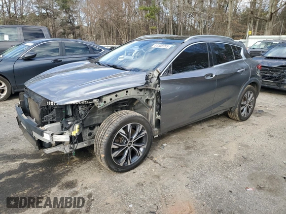 2017 Infiniti QX30 Luxury z VIN SJKCH5CR2HA020394, wystawiony jako Copart lot #44403755 z przebiegiem 85 179 mil mil oraz Szkoda całkowita • Salvage title. Historia ofert i sprzedaży dostępna na DreamBid. Obrazek 1.