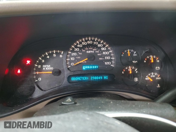 2005 Chevrolet Suburban Z71 with VIN 3GNFK16Z85G199745, listed as a Copart auction lot 53640475 with 290,849 mi miles and Clean Title. Bid and sale history available at carsss.com. Image 9.