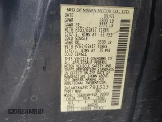 2005 Nissan Pathfinder LE with VIN 5N1AR18U25C791513, listed as a Copart auction lot 85819304 with 166,158 mi miles and Salvage title. Bid and sale history available at DreamBid. Image 14.