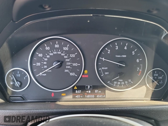 2015 BMW 3 Series 328i with VIN WBA3A5C57FP605063, listed as a Copart auction lot 54818934 with 148,500 mi miles and Clean Title. Bid and sale history available at carsss.com. Image 9.