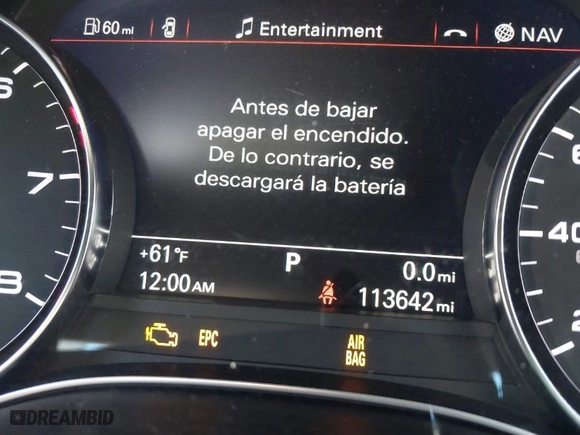 2014 Audi A6 3.0T Prestige with VIN WAUHGAFC7EN036961, listed as a IAAI auction lot 41741972 with 113,642 mi miles. Bid and sale history available at carsss.com. Image 7.