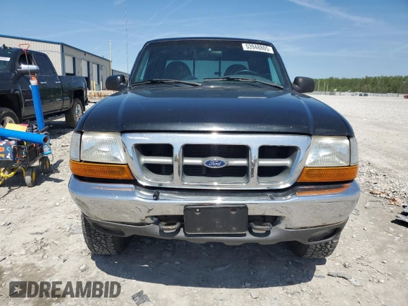 1999 Ford Ranger XLT with VIN 1FTZR15X8XTB13048, listed as a Copart auction lot 53948805 with 154,436 mi miles and Salvage title. Bid and sale history available at DreamBid. Image 5.