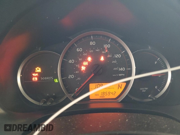2014 Toyota Yaris L with VIN VNKKTUD38EA007833, listed as a Copart auction lot 51120185 with 185,942 mi miles and Salvage Title. Bid and sale history available at carsss.com. Image 9.