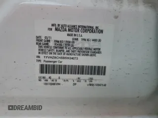 2011 Mazda Mazda6 i Touring with VIN 1YVHZ8CH5B5M24072, listed as a Copart auction lot 85231944 with 107,312 mi miles and Salvage Title. Bid and sale history available at carsss.com. Image 13.