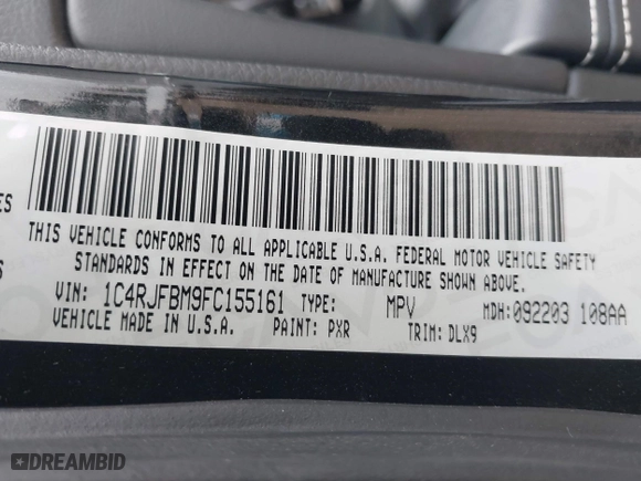 2015 Jeep Grand Cherokee Limited with VIN 1C4RJFBM9FC155161, listed as a IAAI auction lot 41590740 with 103,927 mi miles. Bid and sale history available at carsss.com. Image 9.