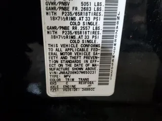 2007 Nissan Murano SE с VIN JN8AZ08W37W650231, выставлен на аукционе Copart как лот 58941435 с пробегом 131 077 миль миль и Чистый • Clean title. История ставок и продаж доступна на DreamBid. Изображение 13.