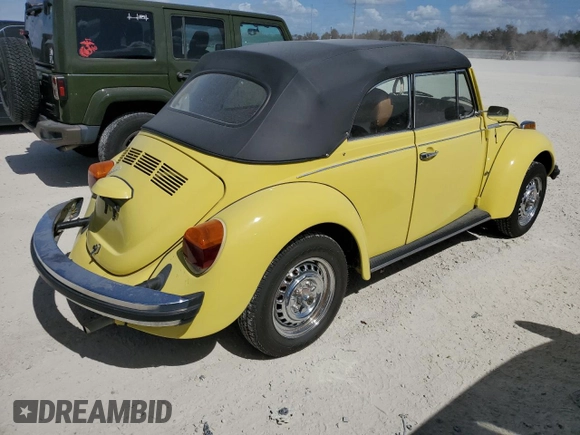 1979 Volkswagen Beetle with VIN 1592027887, listed as a Copart auction lot 77091064 with 19,097 mi miles and Salvage Title. Bid and sale history available at DreamBid. Image 3.