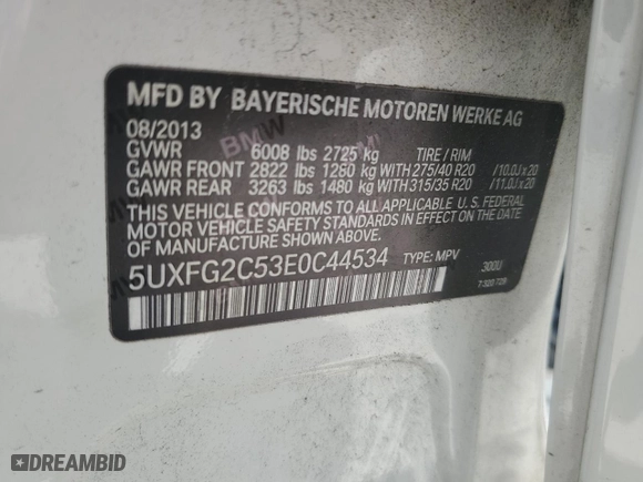 2014 BMW X6 xDrive35i with VIN 5UXFG2C53E0C44534, listed as a Copart auction lot 56518074 with 141,924 mi miles and Salvage Title. Bid and sale history available at carsss.com. Image 13.