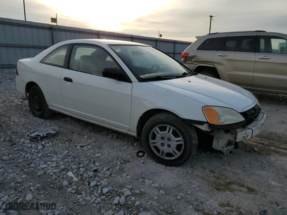 2001 Honda Civic LX with VIN 1HGEM22521L017009, listed as a Copart auction lot 47612075 with 189,844 mi miles and Salvage Title. Bid and sale history available at carsss.com. Image 4.