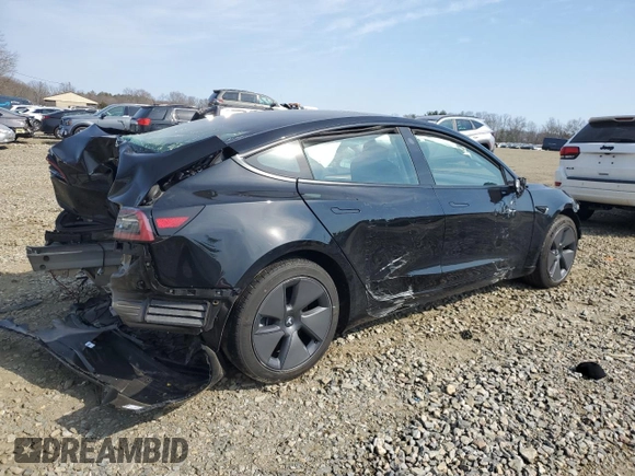 2022 Tesla Model 3 with VIN 5YJ3E1EA9NF344876, listed as a Copart auction lot 48306005 with 0 mi miles and Salvage Title. Bid and sale history available at carsss.com. Image 3.