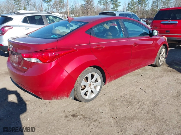 2012 Hyundai Elantra GLS with VIN KMHDH4AE3CU477283, listed as a IAAI auction lot 41701491 with 210,614 mi miles. Bid and sale history available at carsss.com. Image 4.