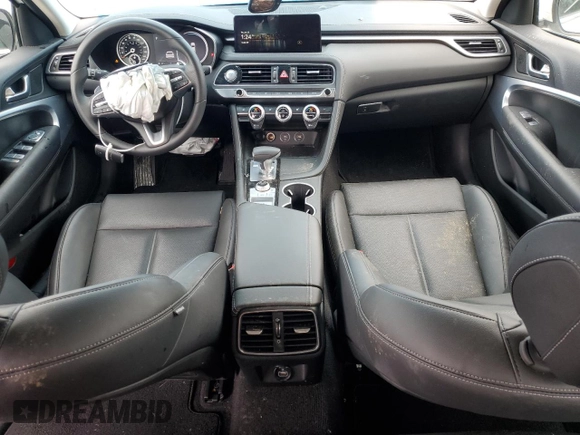 2023 Genesis G70 2.0T with VIN KMTG34TA5PU128224, listed as a Copart auction lot 82026383 with 7,311 mi miles and Salvage Title. Bid and sale history available at DreamBid. Image 8.