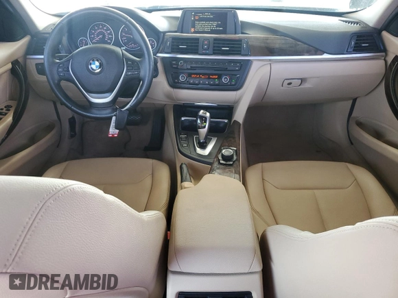 2015 BMW 3 Series 328i with VIN WBA3A5G51FNS87379, listed as a Copart auction lot 57752165 with 56,802 mi miles and Salvage title. Bid and sale history available at DreamBid. Image 8.