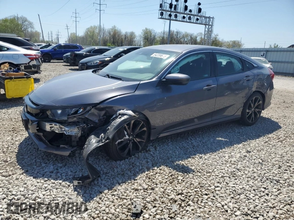2020 Honda Civic Sedan Sport with VIN 2HGFC2F83LH549252, listed as a Copart auction lot 54239675 with Not Provided miles and Salvage Title. Bid and sale history available at carsss.com. Image 1.
