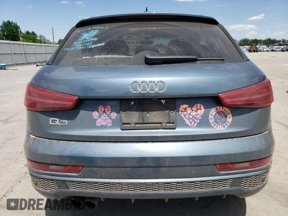 2018 Audi Q3 Premium with VIN WA1BCCFS4JR026621, listed as a Copart auction lot 56717995 with 118,484 mi miles and Salvage title. Bid and sale history available at DreamBid. Image 6.