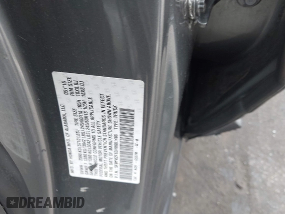 2017 Honda Ridgeline RTL-T with VIN 5FPYK2F63HB001488, listed as a IAAI auction lot 40078694 with Not provided miles and . Bid and sale history available at DreamBid. Image 9.