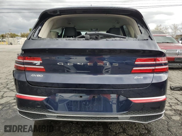 2025 Genesis GV80 Standard with VIN KMUHFESB3SU248524, listed as a Copart auction lot 47854975 with 6,309 mi miles and Non Repairable. Bid and sale history available at DreamBid. Image 6.