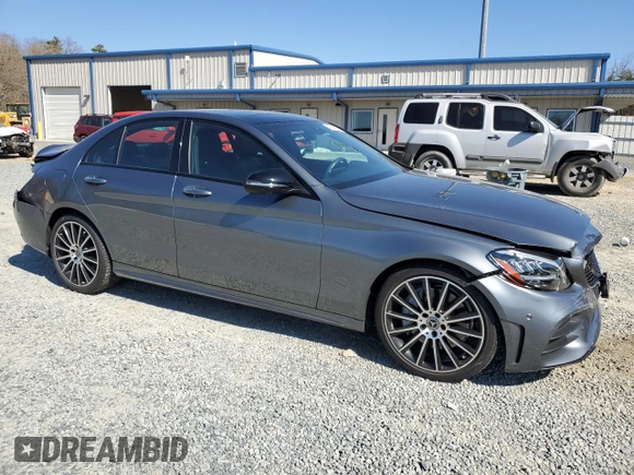 2020 Mercedes-Benz C with VIN 55SWF8DB1LU326641, listed as a Copart auction lot 47589655 with 37,255 mi miles and Salvage Title. Bid and sale history available at carsss.com. Image 4.